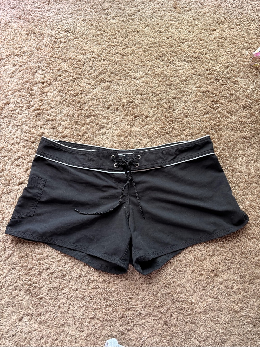 Black Women's Athletic Shorts with Lace-Up Waist